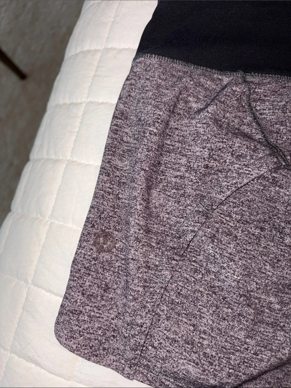Lululemon Heather Gray speed up Shorts with Black Waistband
